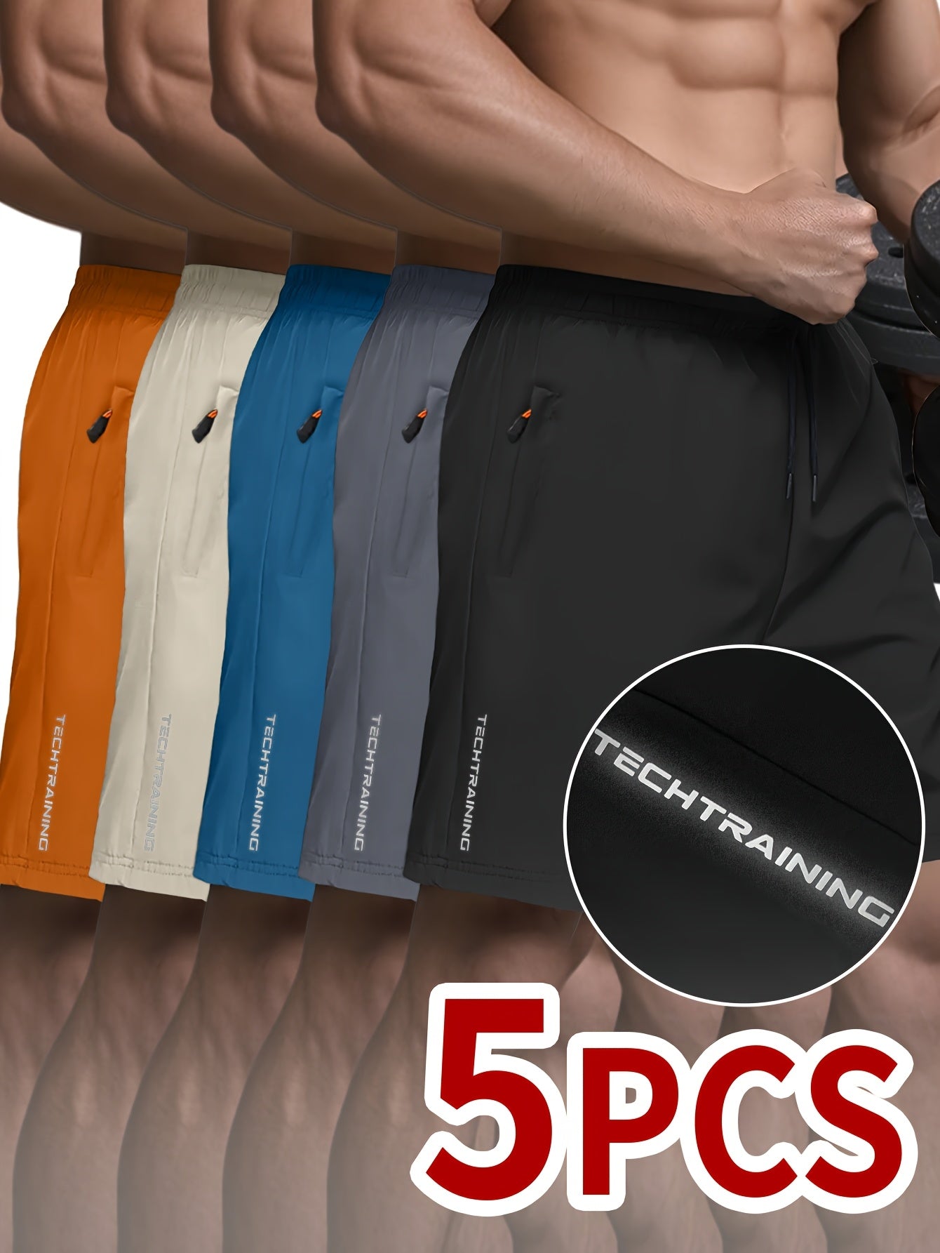 5pcs Men's Athletic Shorts