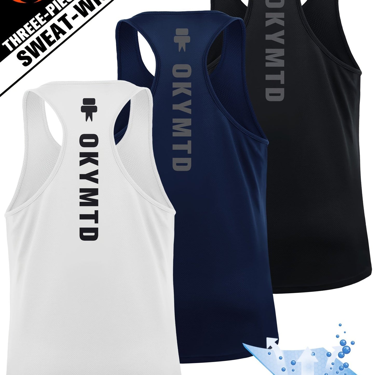 3pcs Quick Dry Men's Athletic Tank Tops