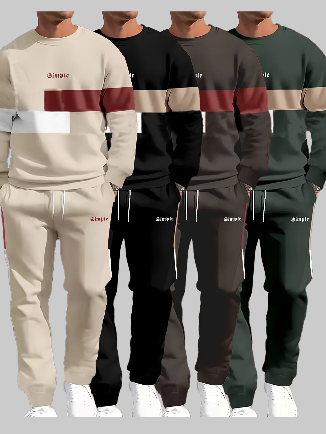 [4-pack Color Blocked Sweat Set]