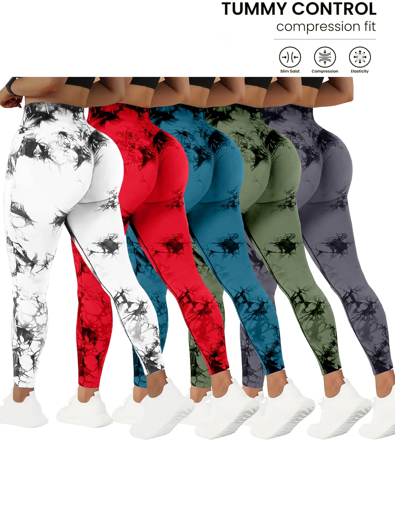 5-Pack Tummy Control Yoga Pants