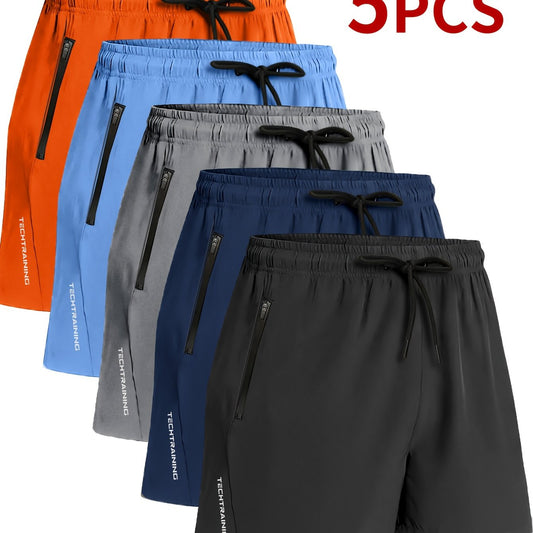 5pcs Men's Athletic Shorts