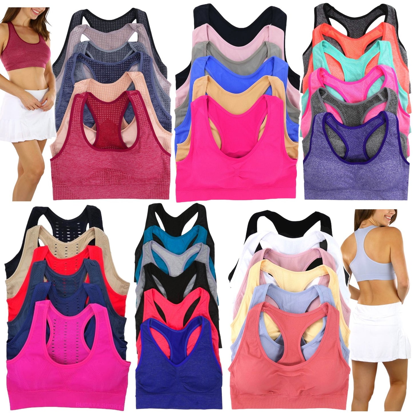 Women's 3-Item Pack of Randomly Assorted Seamless Racerback Bras
