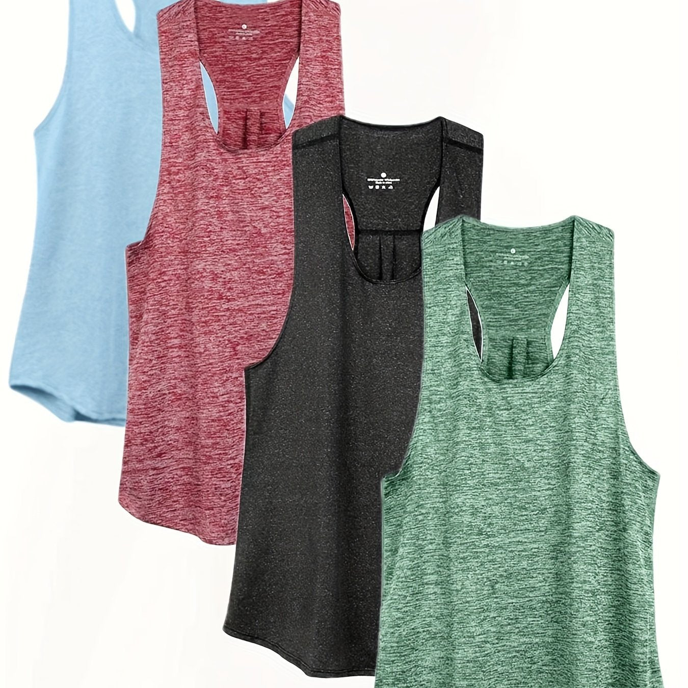 4pcs Quick-drying Sleeveless Racerback Tank Top for Fitness Training