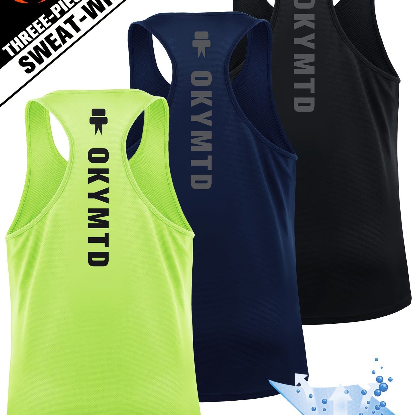 3pcs Quick Dry Men's Athletic Tank Tops