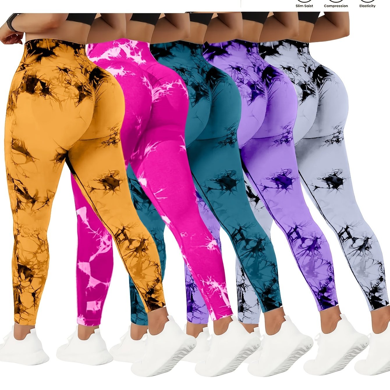 5-Pack Tummy Control Yoga Pants