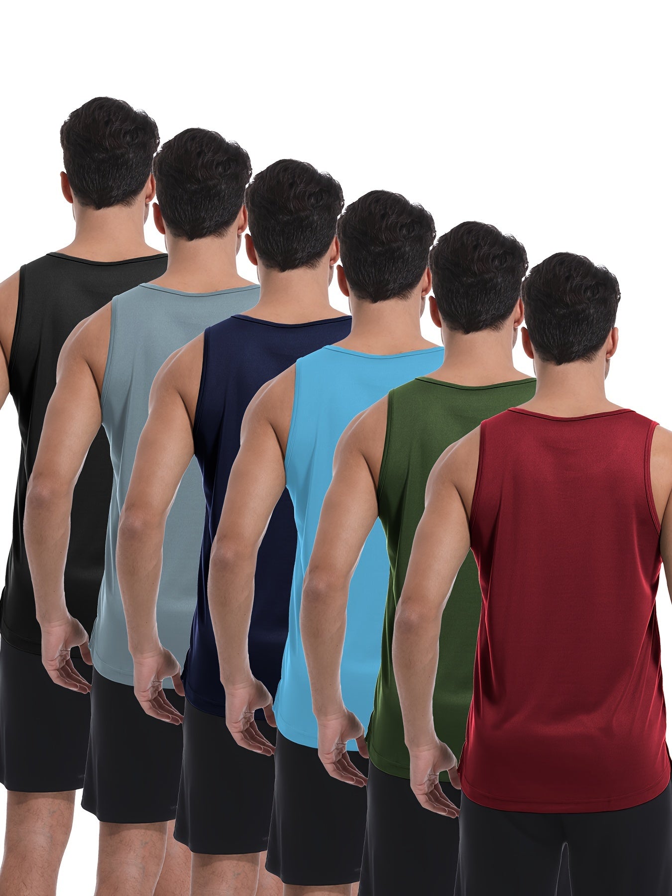 6pcs Men's Quick-Dry Athletic Tank Tops -