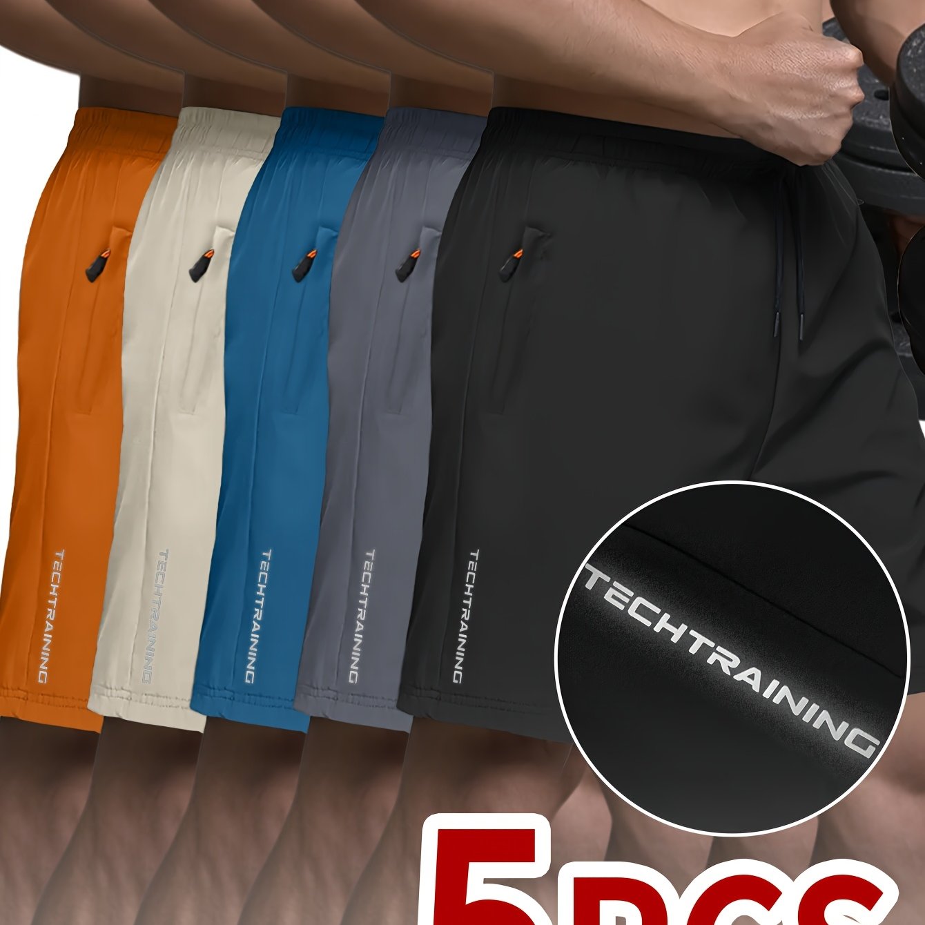 5pcs Men's Athletic Shorts