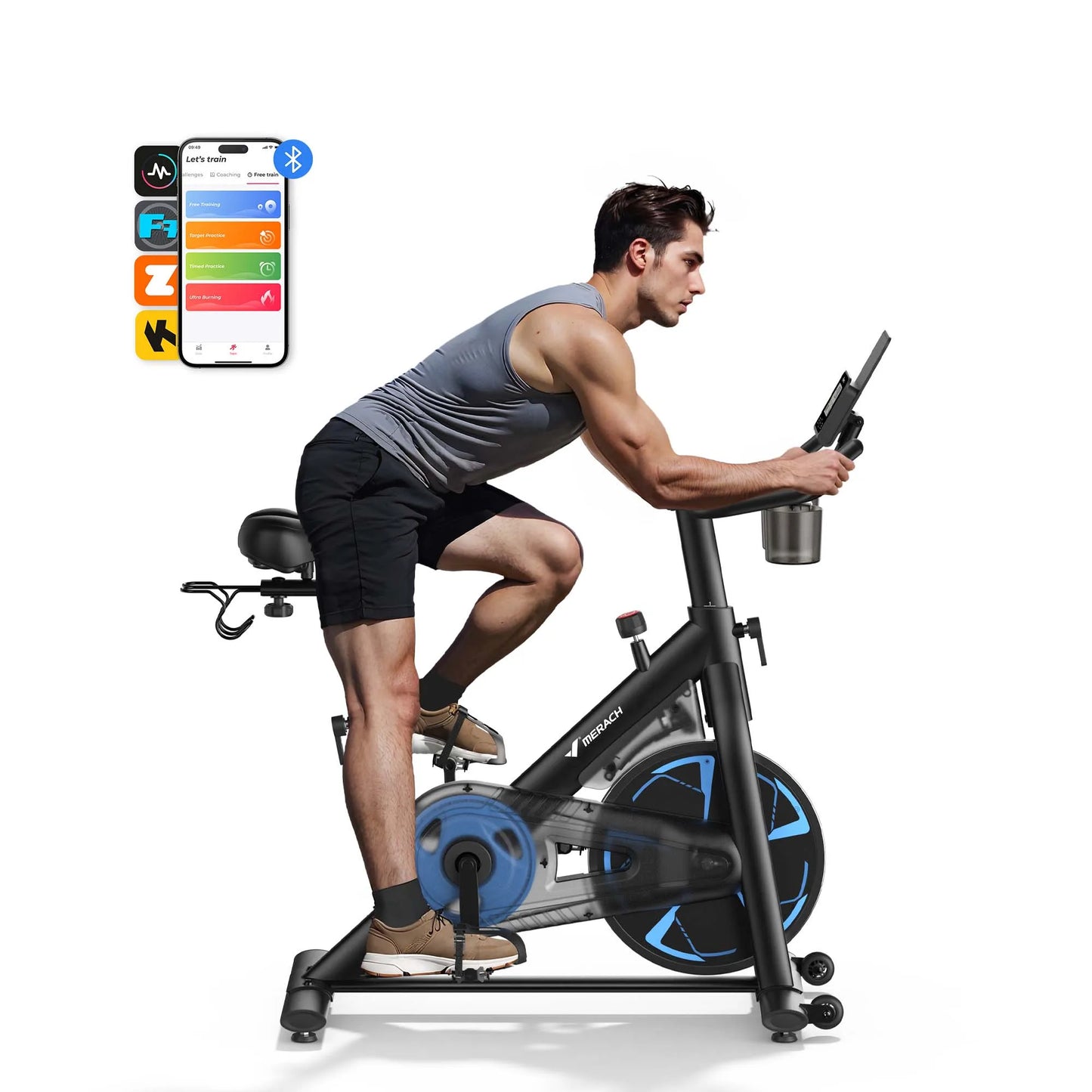MERACH S36 Magnetic Indoor Cycling Bike For Home With Bluetooth And 16 Resistance Levels