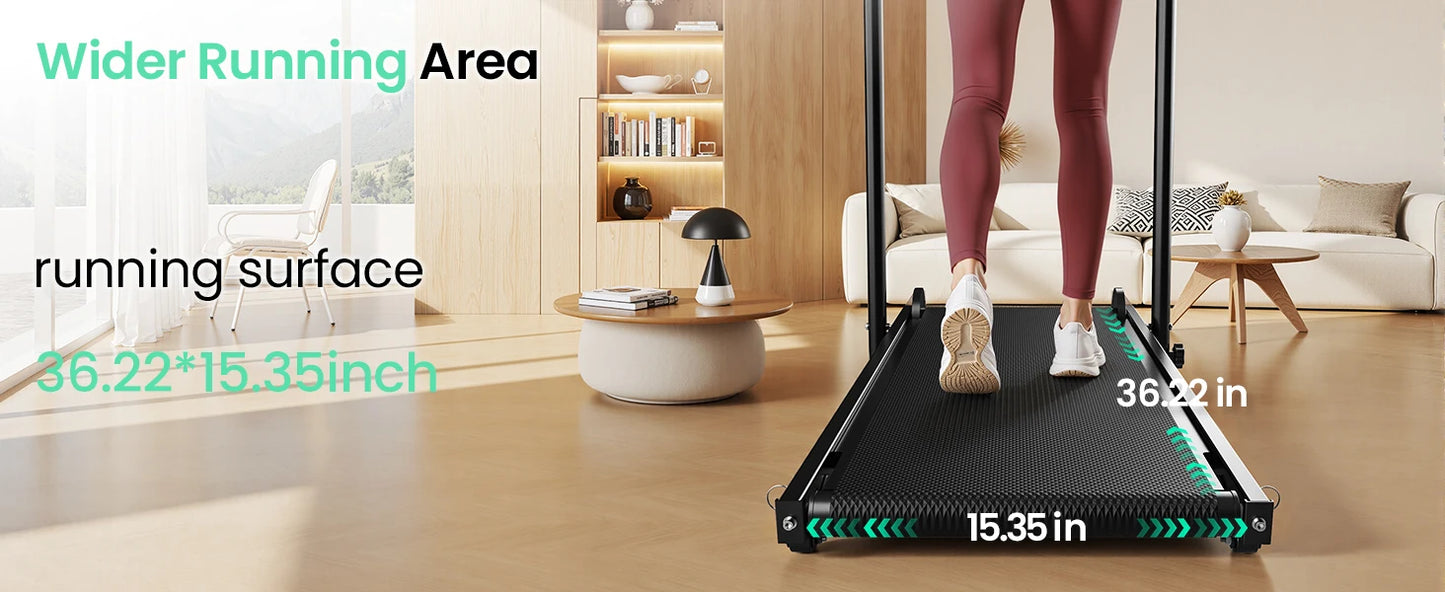 AKLUER Non Electric Treadmill With Dual Flywheel And Fixed Incline