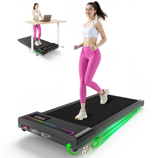 AKLUER 2-in-1 Walking-Running Pad Under-Desk Treadmill Equipped-With Adjustable Incline