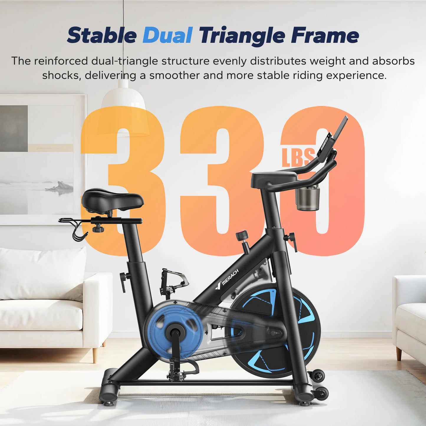 MERACH S36 Magnetic Indoor Cycling Bike For Home With Bluetooth And 16 Resistance Levels