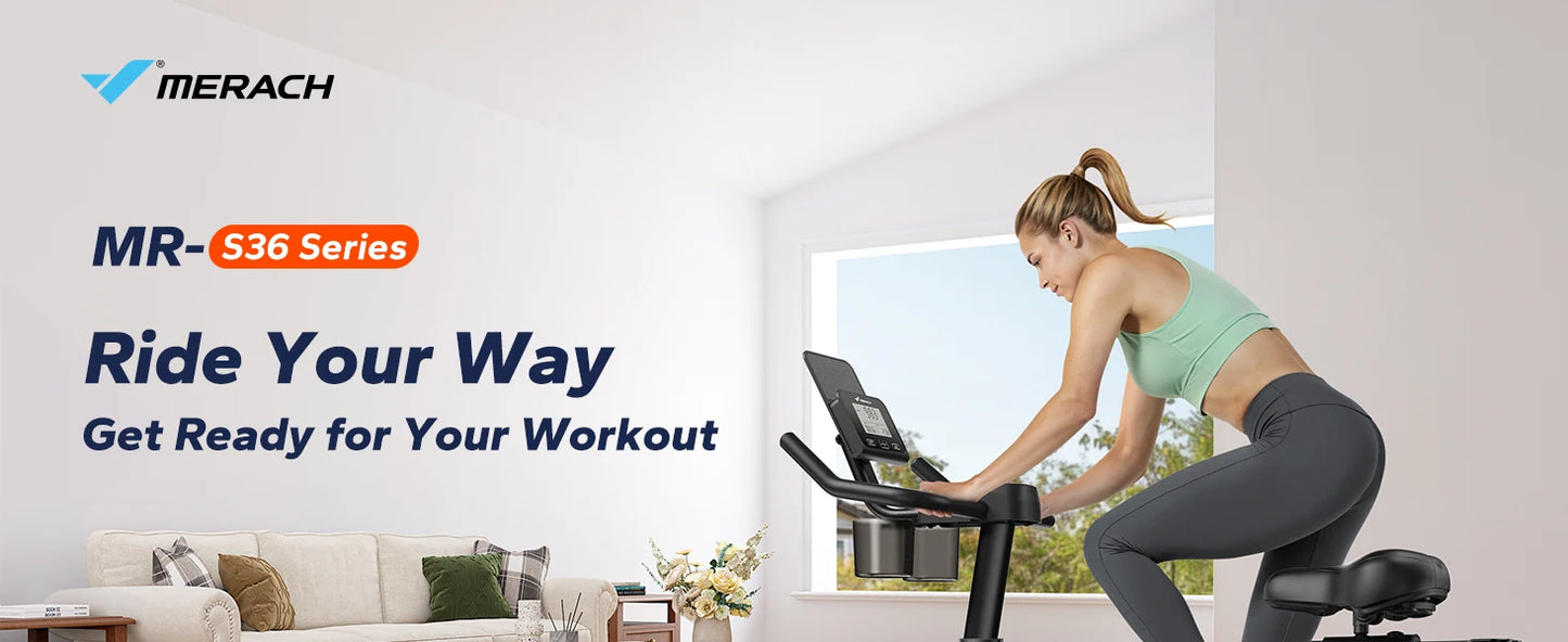 MERACH S36 Magnetic Indoor Cycling Bike For Home With Bluetooth And 16 Resistance Levels