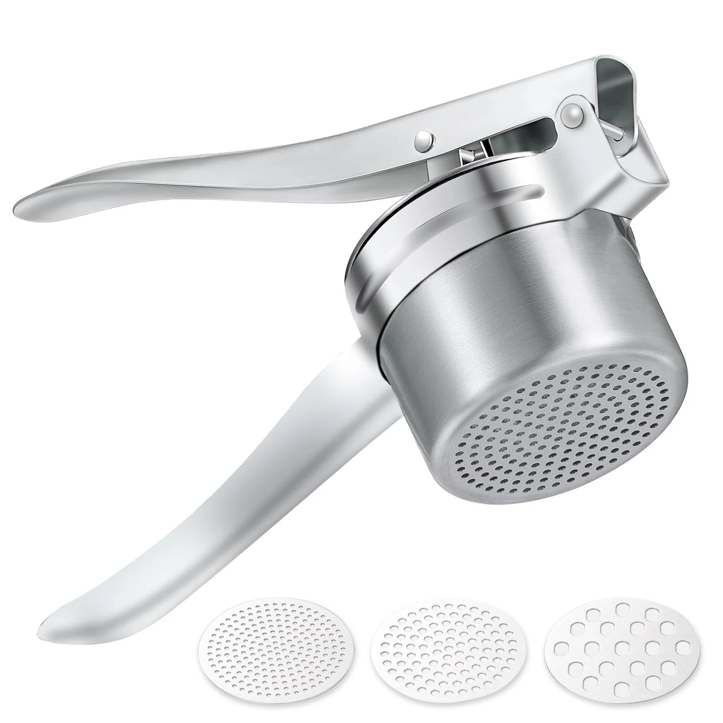 Potato Ricer Stainless Steel with 3 Interchangeable Fineness Discs,