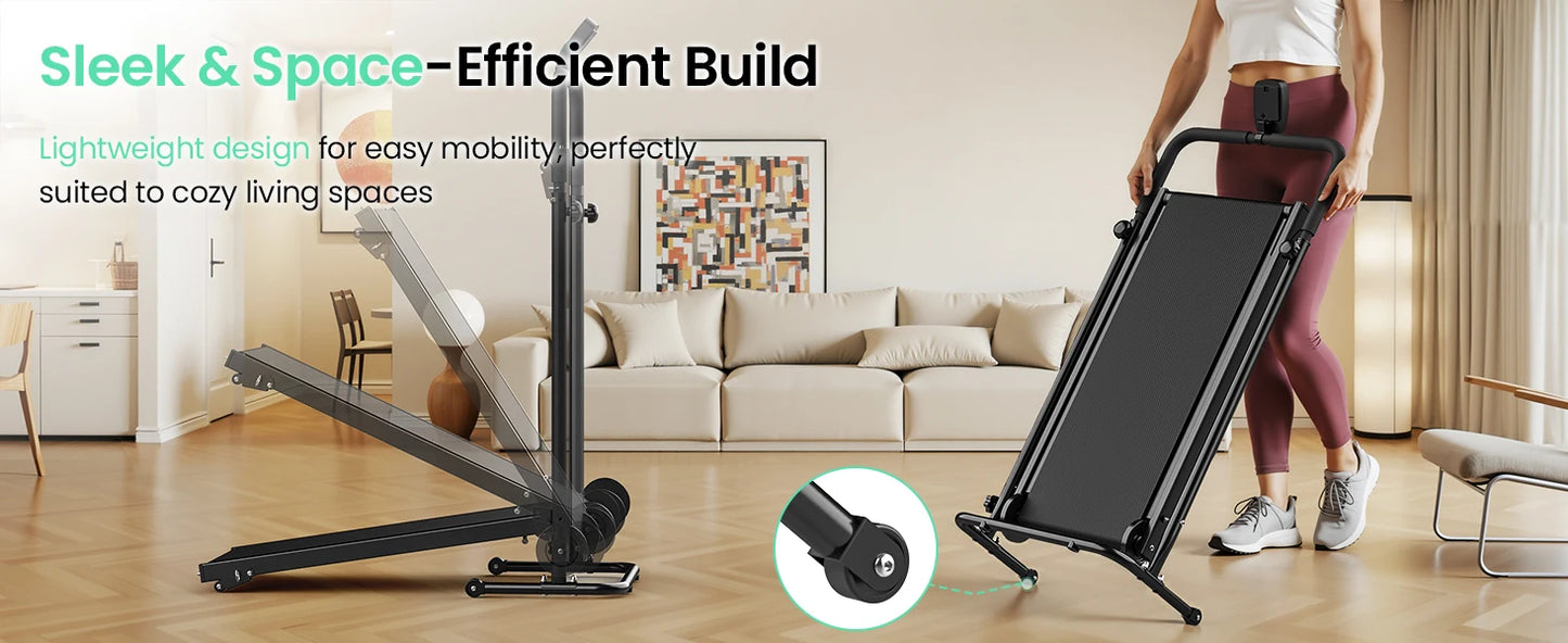 AKLUER Non Electric Treadmill With Dual Flywheel And Fixed Incline