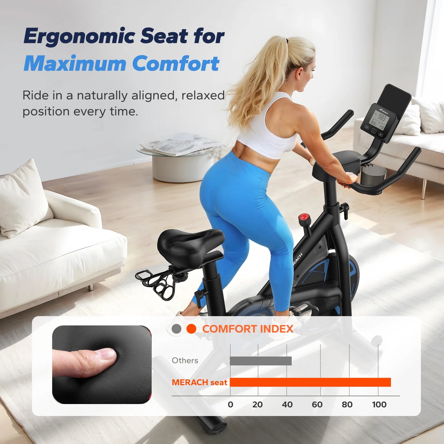 MERACH S36 Magnetic Indoor Cycling Bike For Home With Bluetooth And 16 Resistance Levels