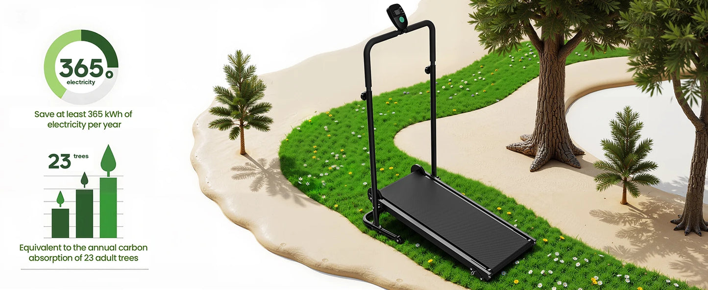 AKLUER Non Electric Treadmill With Dual Flywheel And Fixed Incline