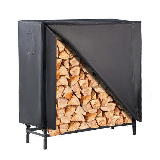 48" Large Metal Indoor Outdoor Fire Wood Log Rack With Cover