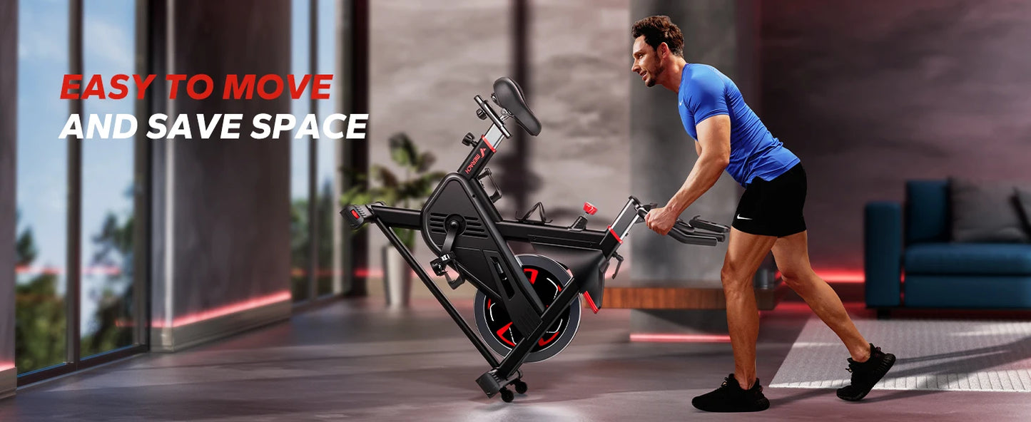 MERACH Exercise Bike Bluetooth Enabled Indoor Cycling Machine For Home Cardio Fitness