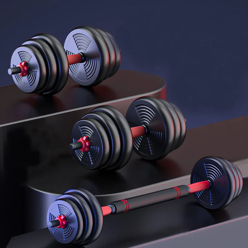 Adjustable Dumbbell To Barbell Set 5to44lbs For Home Gym StrengthAndEnduranceTraining
