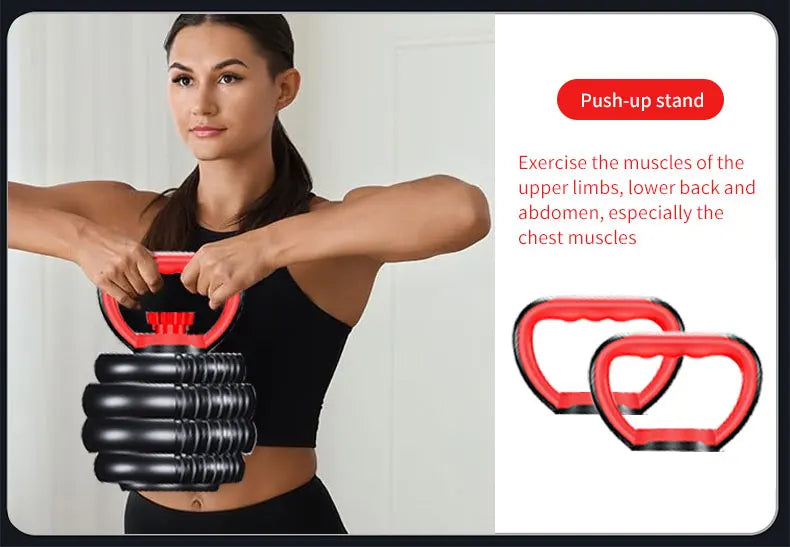 KBQ All-in-One 4-in-1 Adjustable Weight Dumbbell Set Twenty-Two-Pound Ergonomic-Grip