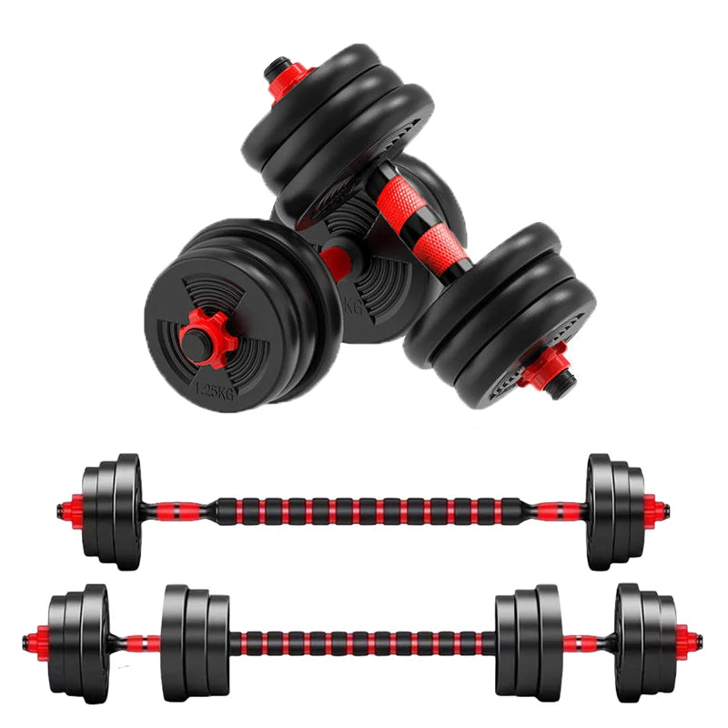 Adjustable Dumbbell To Barbell Set 5to44lbs For Home Gym StrengthAndEnduranceTraining