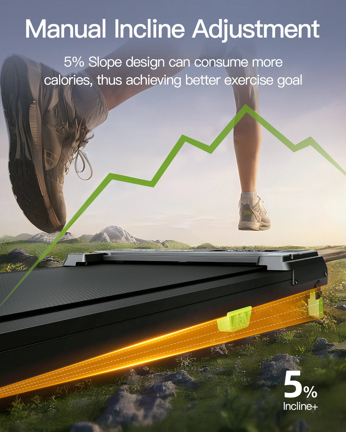 AKLUER Motorized Walking Pad With Incline For Home Gym