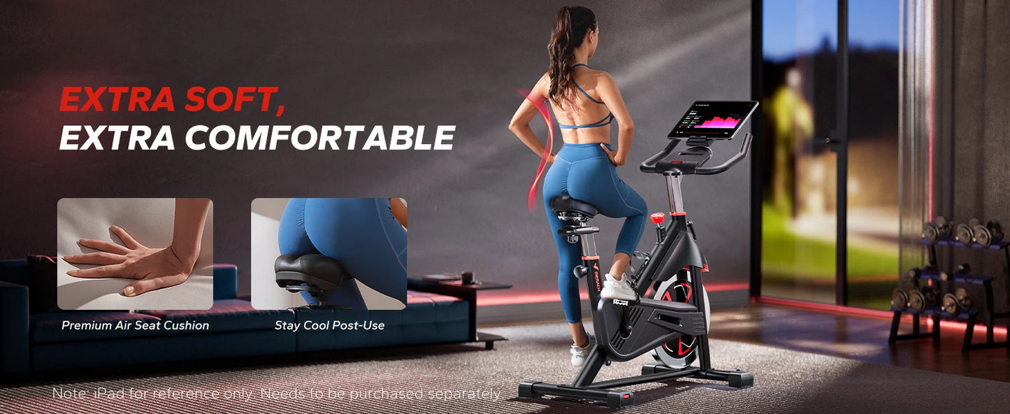 MERACH Exercise Bike Bluetooth Enabled Indoor Cycling Machine For Home Cardio Fitness