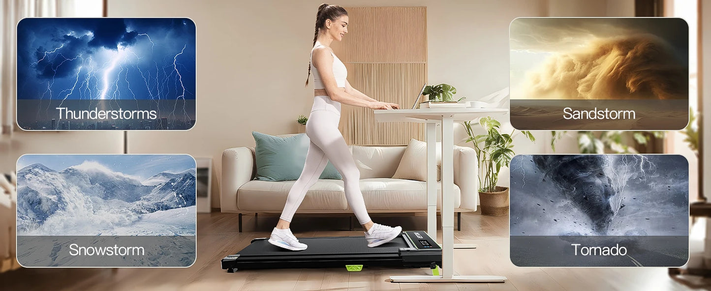 AKLUER Motorized Walking Pad With Incline For Home Gym
