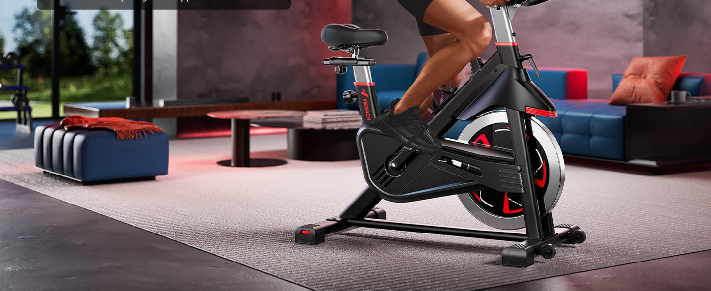 MERACH Exercise Bike Bluetooth Enabled Indoor Cycling Machine For Home Cardio Fitness