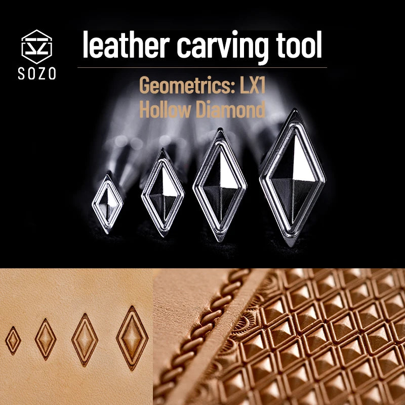 SOZO LX1 Geometrics Hollow Diamond Leather Work Stamping Tool