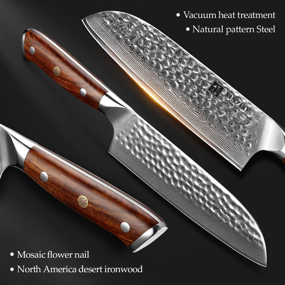 XINZUO 7PCS Damascus Kitchen Knives Set