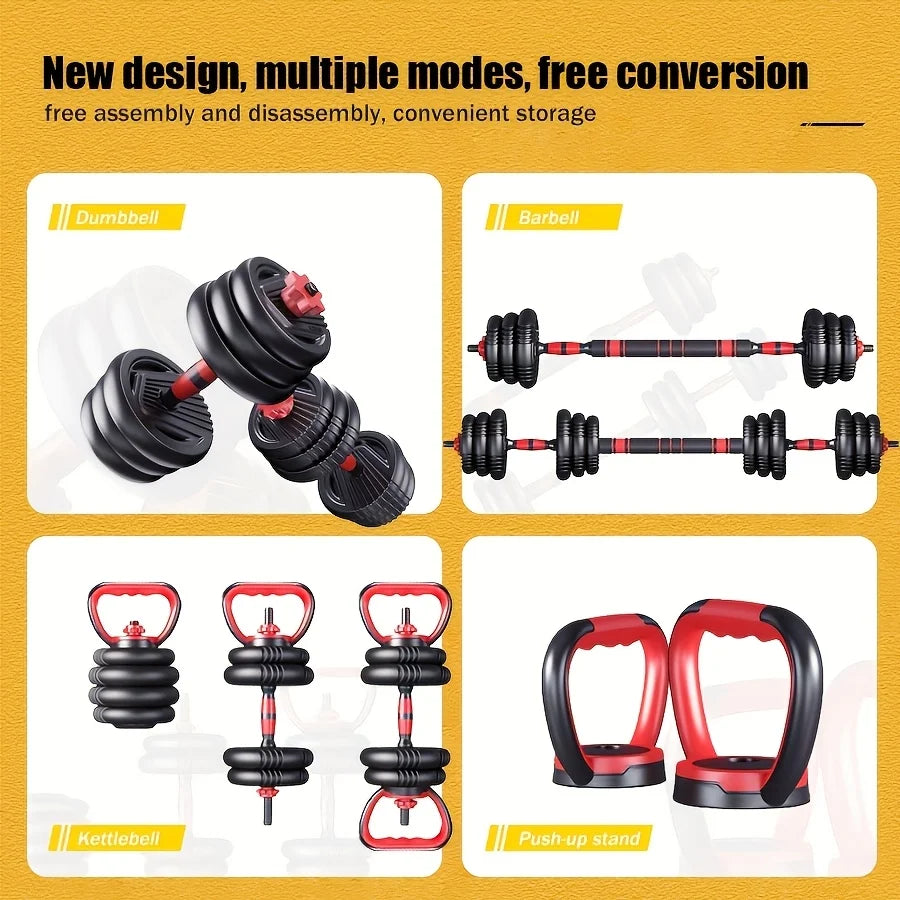 KBQ All-in-One 4-in-1 Adjustable Weight Dumbbell Set Twenty-Two-Pound Ergonomic-Grip