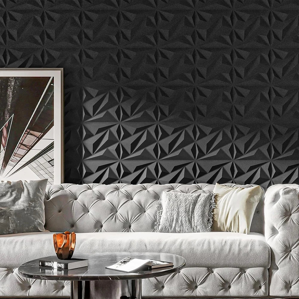 Shunmaii 3D Wall Panel Diamond Pattern PVC Wall Covering
