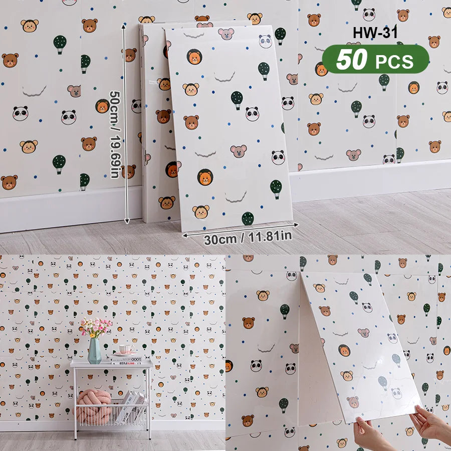 3D Self Adhesive Peel and Stick Wall Tiles 50 Pieces