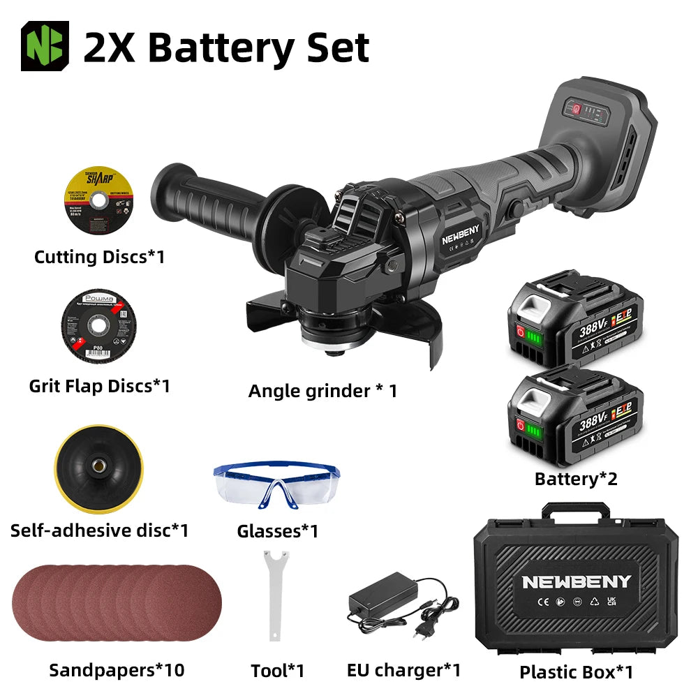 NEWBENY 125mm Brushless Cordless Electric Angle Grinder