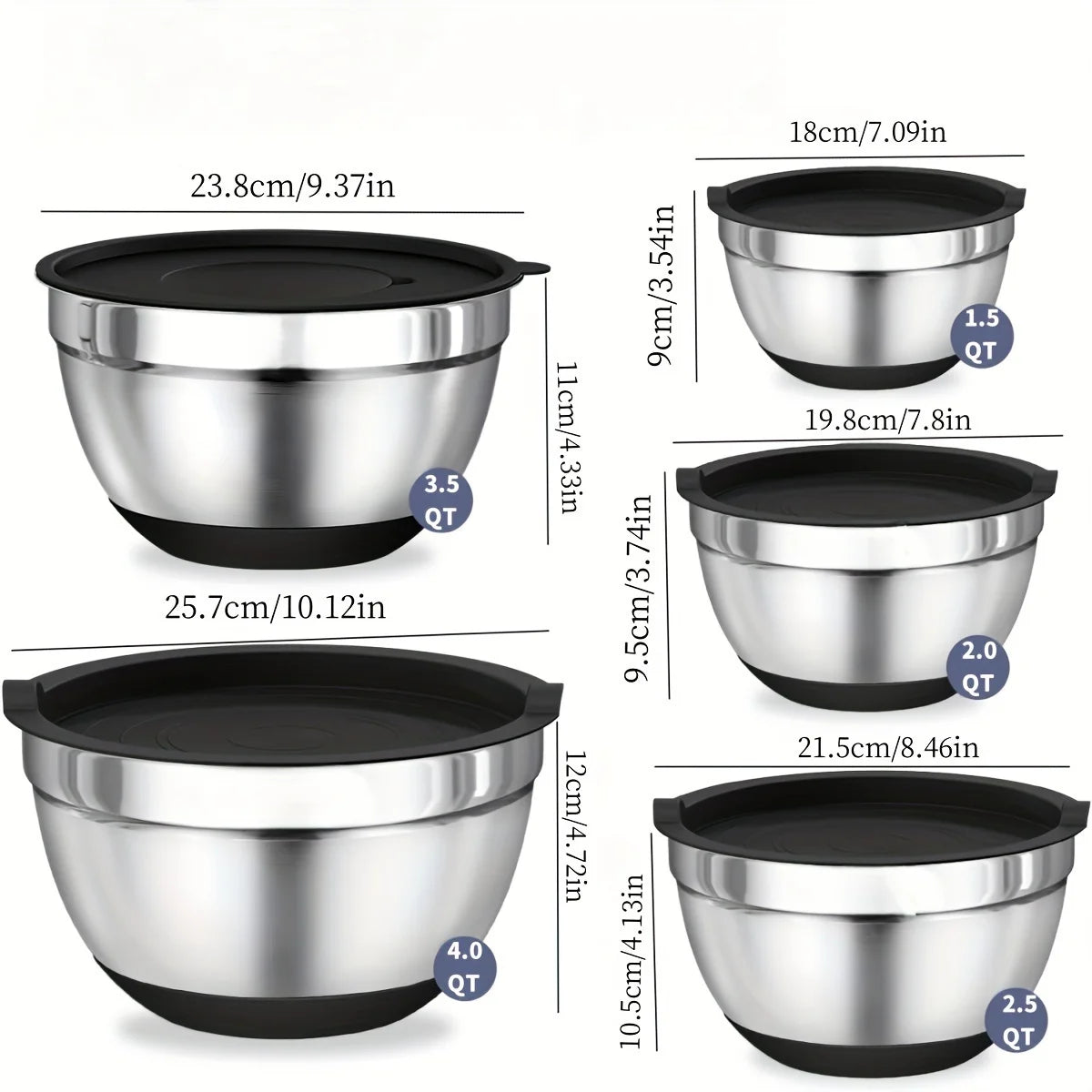 8pcs Mixing Bowls with Airtight Lids