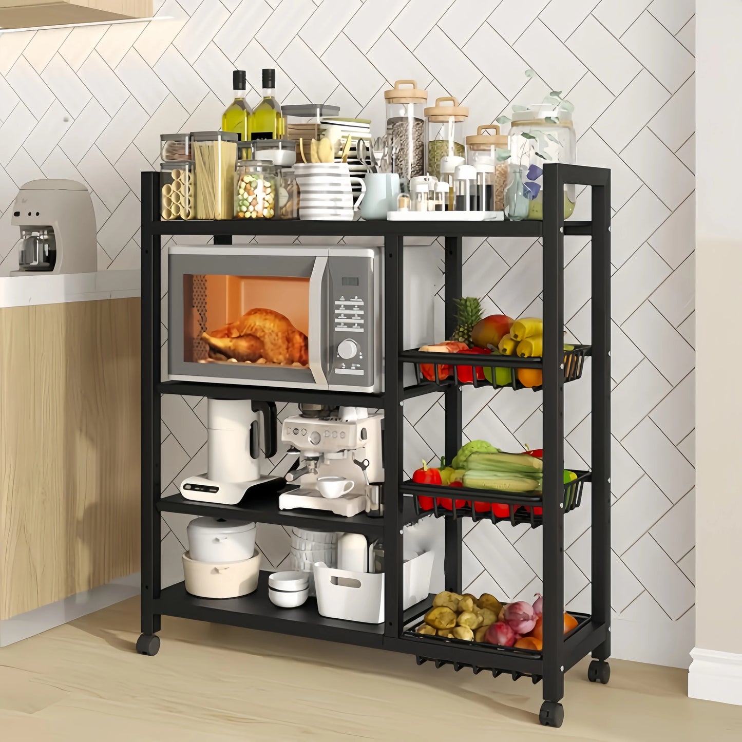 Multi-functional removable cabinet storage rack