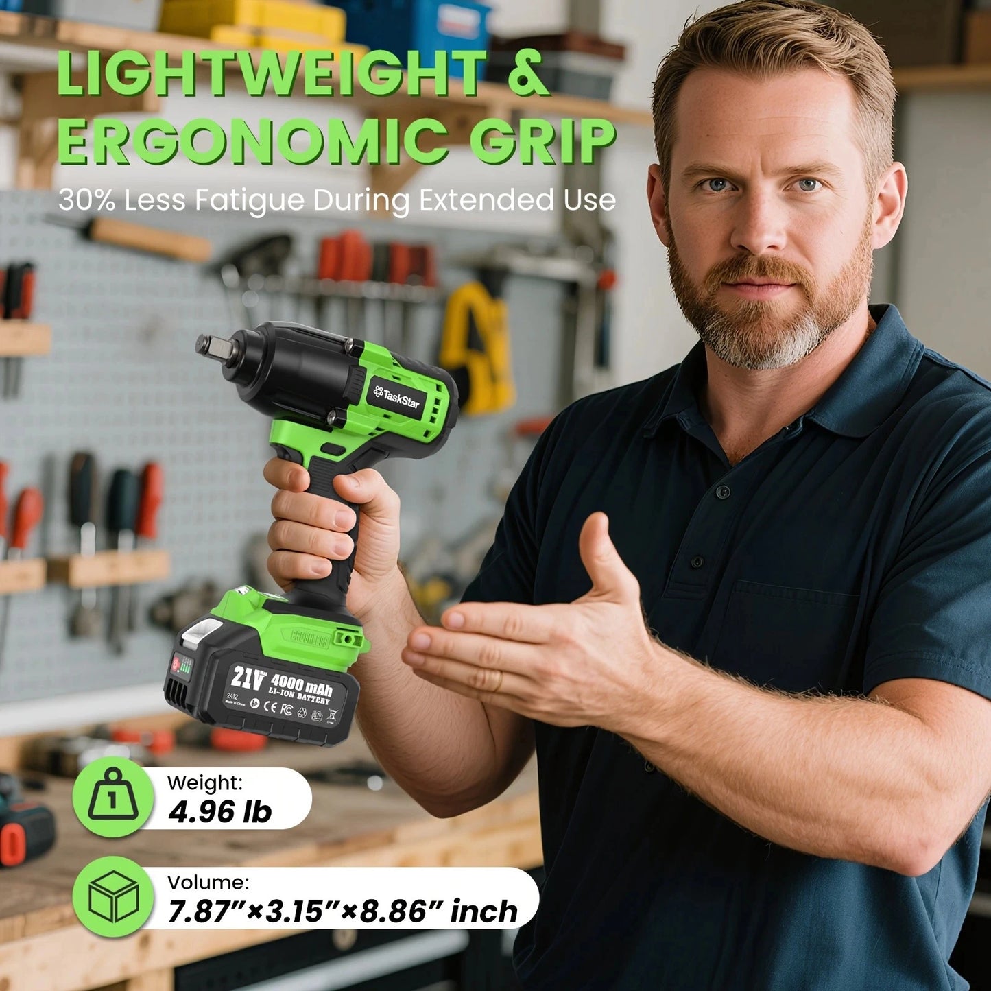 TaskStar 750N.m/1000N.m/1600N.m/2000N.m Cordless Impact Wrench