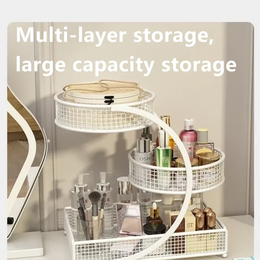 Hign-concerned Metal Makeup Storage Rack for Efficient Countertop Organization and Cosmetic Tools