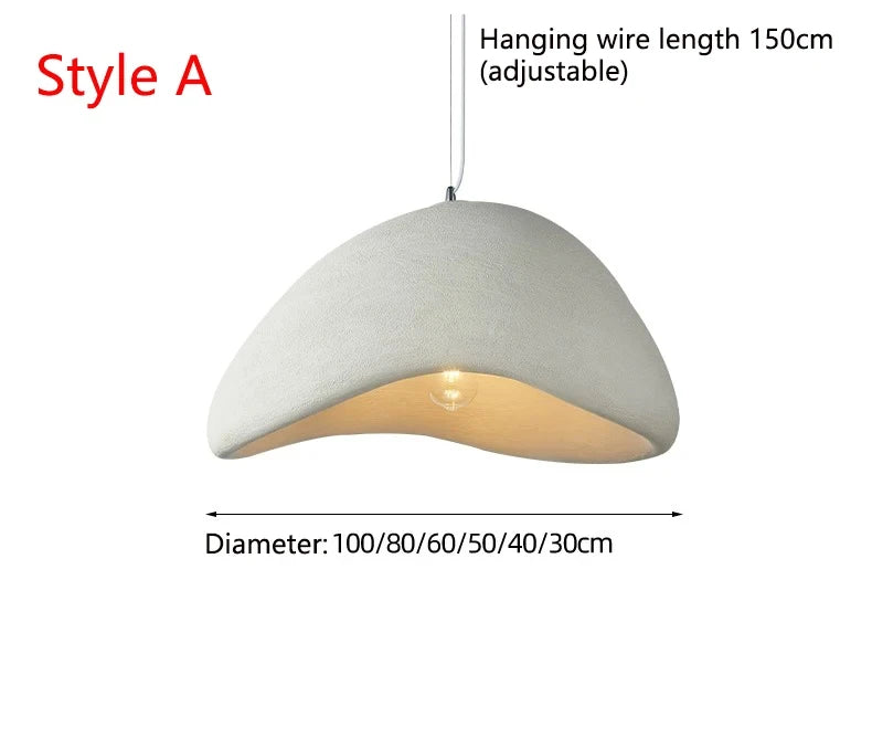 Modern E27 Pendant Lights Wabi Sabi Dining Table Ceiling Chandelier
