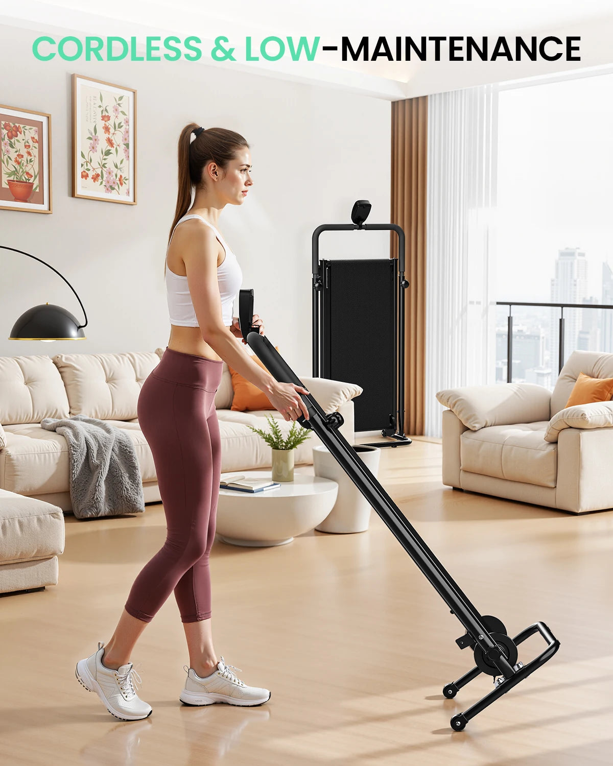 AKLUER Non Electric Treadmill With Dual Flywheel And Fixed Incline