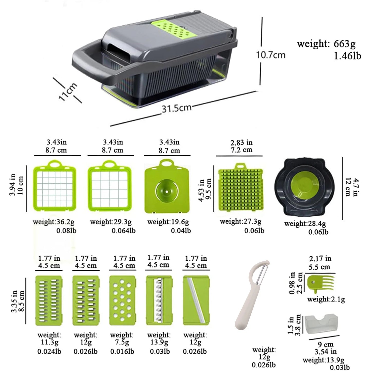 16 In 1 Professional Kitchen Slicer Multi Tool For Fruits And Vegetables