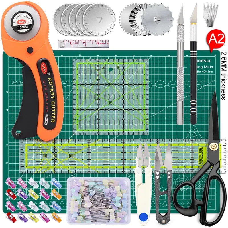 Icobbler Rotary Cutters Tool Set With Cutting Mats And Scissors
