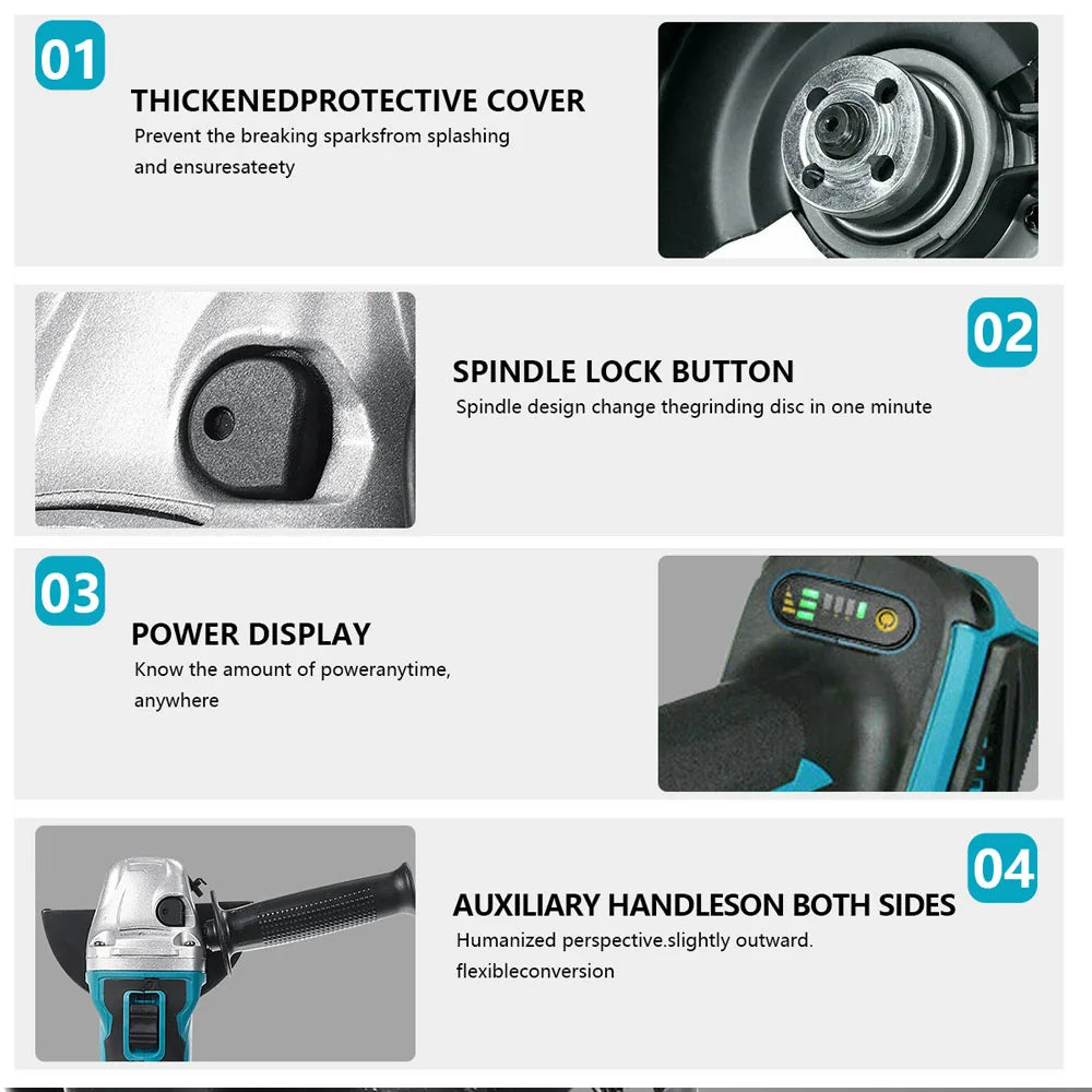 125mm Brushless Angle Grinder Cordless Electric Angle Grinder