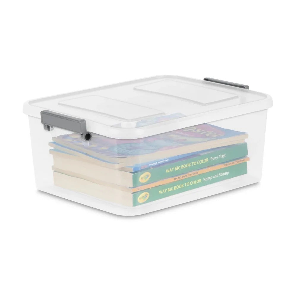 Sterilite 3 Pack Ultra-Durable-Long-Lasting Modular-Latch Storage-Box Organizer System Pro-X