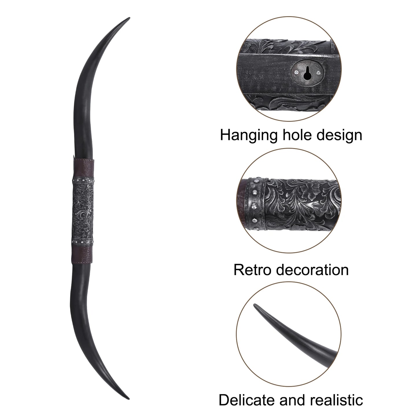 Alloet Horns Resin Wall Decor Rustic Farmhouse Style Statement