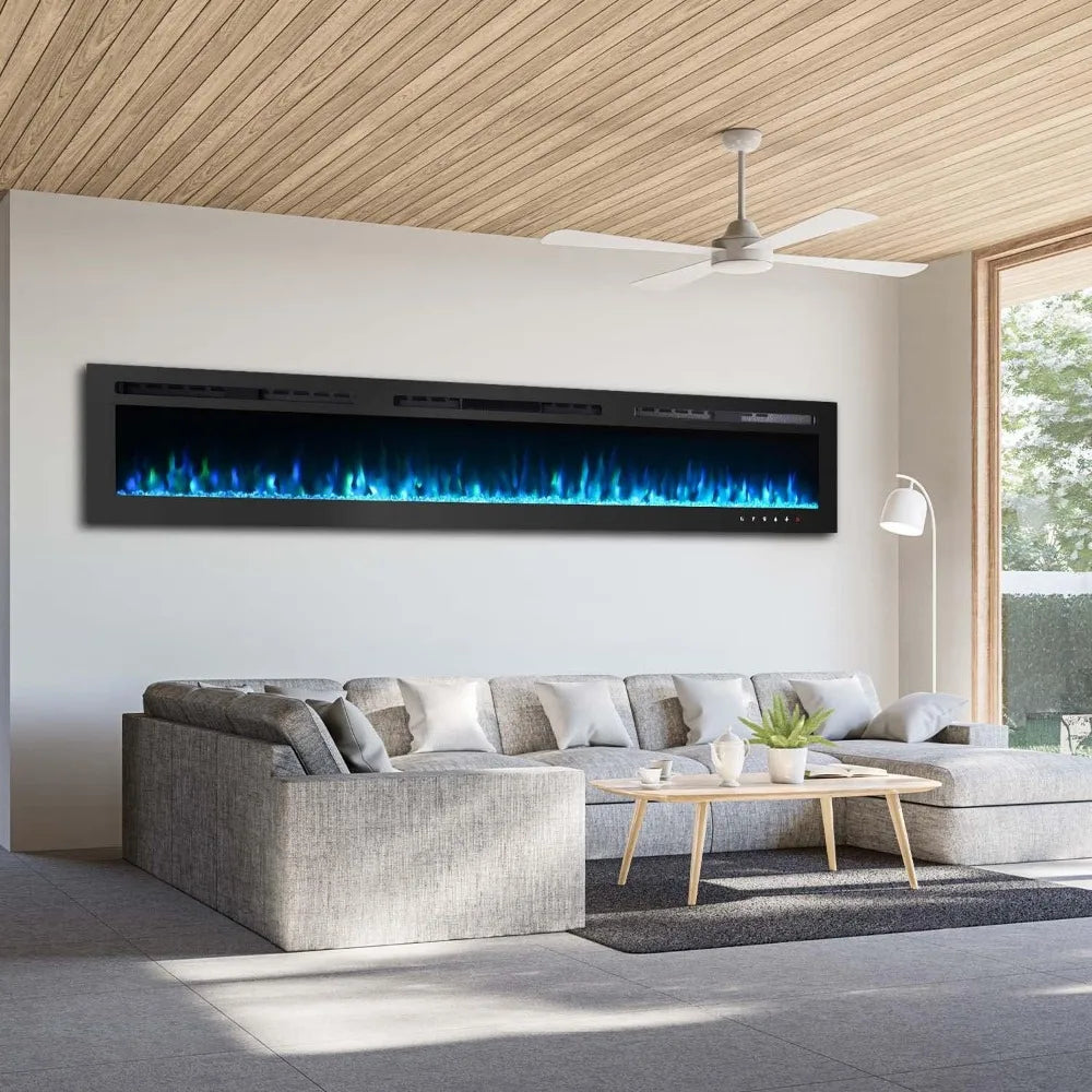Recessed and Wall Mounted Fireplace Fire Place with Timer