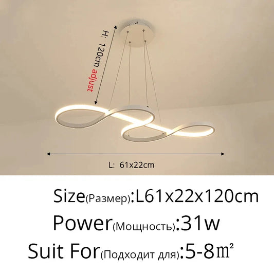 White Black Gold Led Pendant Light for Kitchen Dinning Room