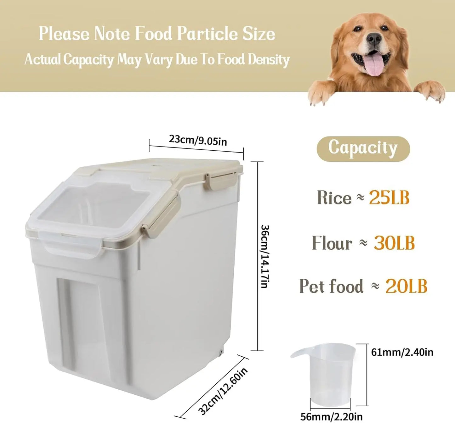 50 lb Flour Storage Container, 2 Pack