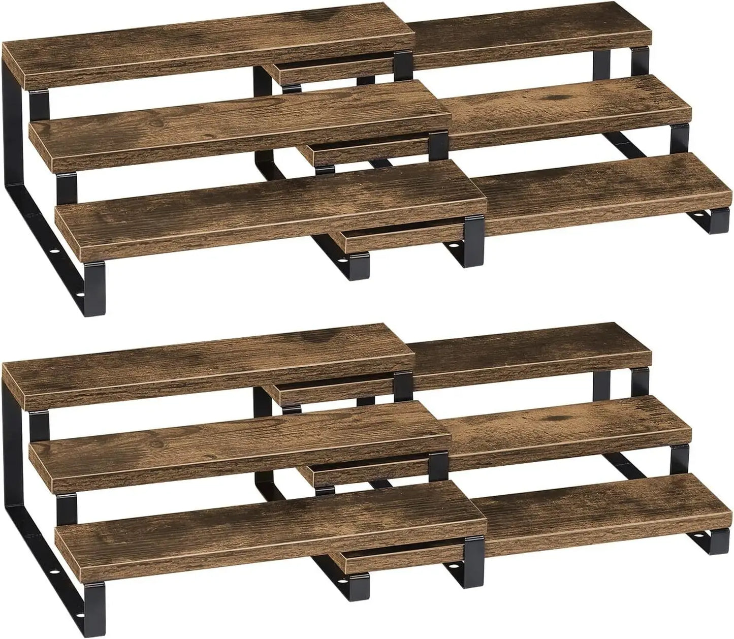 Three Tier Wooden Spice Rack Organizer For Kitchen Countertop